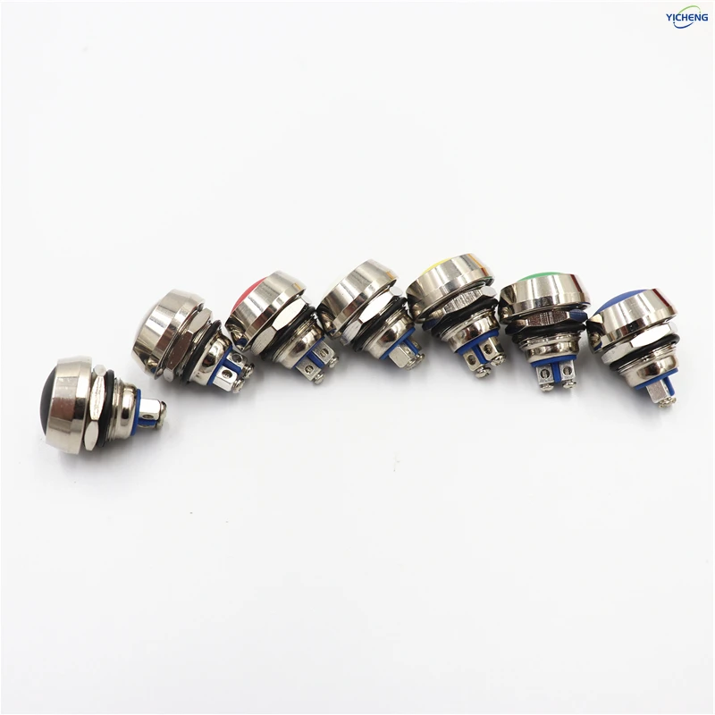10개 12mm 순간 금속 버튼 스위치