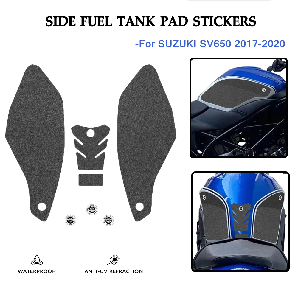 For Suzuki SV650 SV650ABS 2017-2020 Fuel Tank Pad Stickers Protector SV 650 ABS Motorcycle Tankpad Traction Decal Protection Set