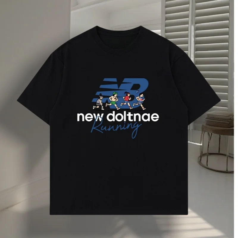 

2025 Summer New Men's and Women's Pure Cotton T-shirts for Summer Casual Loose Short-sleeved Cartoon Creative Instagram