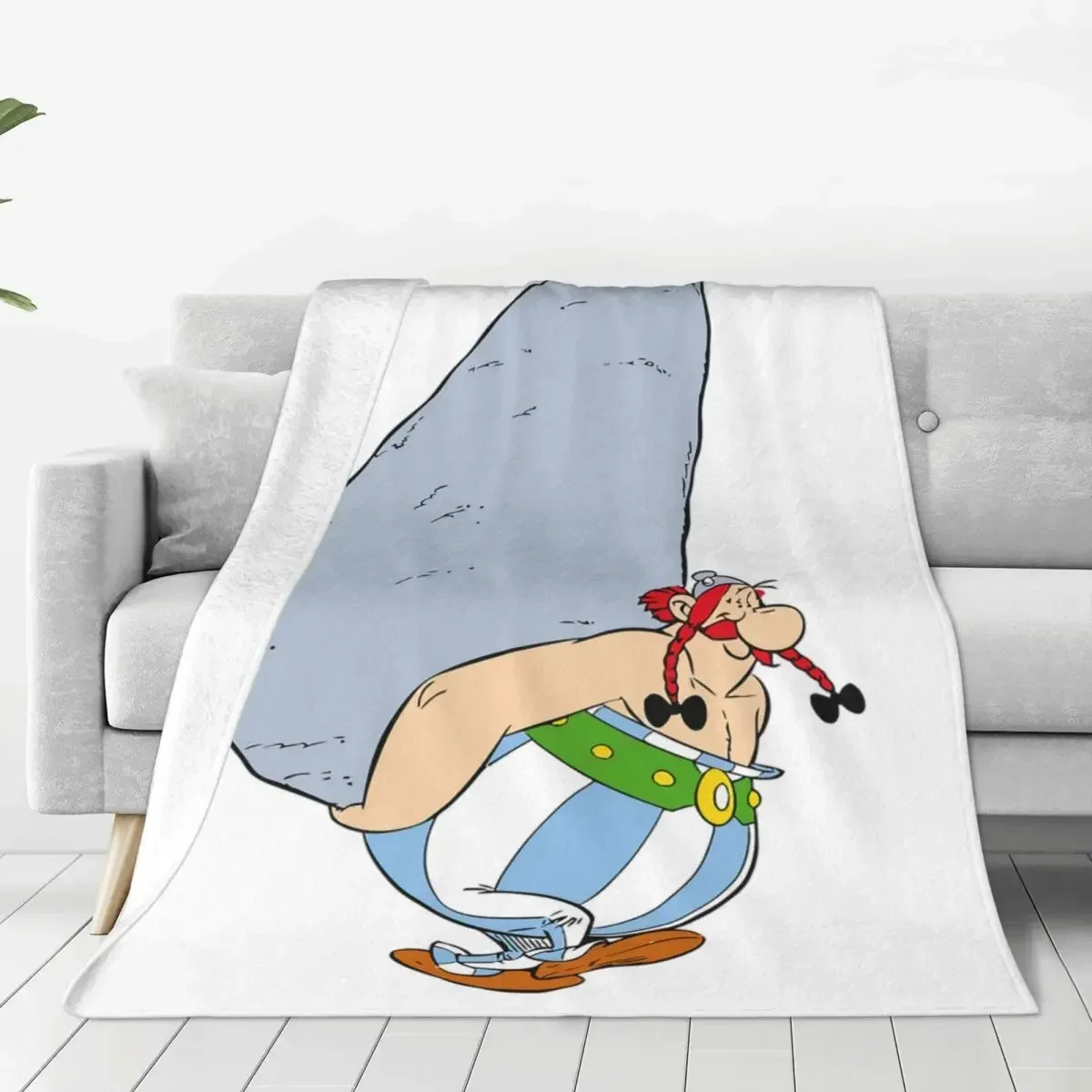 Obelix Asterix Fleece Throw Blanket Blankets for Sofa Bedroom Super Warm Bedroom Quilt