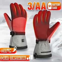 Motorcycle Heating Gloves  With Battery Case Moto Guantes Winter Waterproof Riding Gloves Outdoor Keep Warm Guantes Para Moto