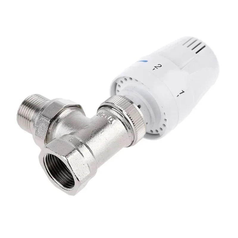 For Floor Heating Copper Radiator Automatic Thermostatic Radiator Control ValveInch Angle Valve