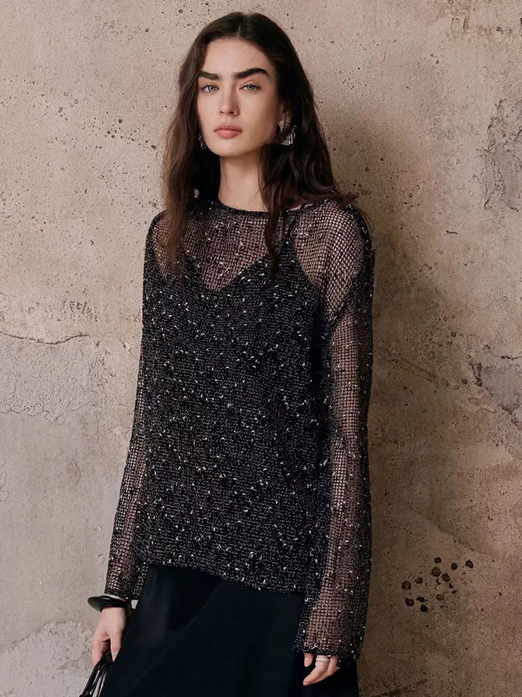 Starry Sky Mesh Fabric for Women\'s Dress Children\'s Clothing Home Clothes Hollow Blouse Sewing Net Spring Su