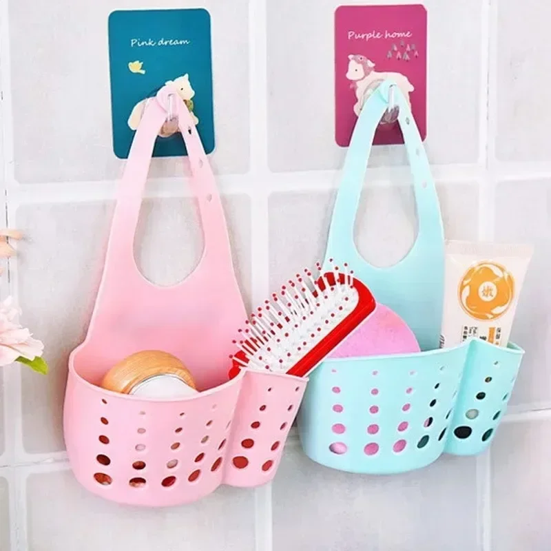 Sink Shelf Soap Sponge Holder Clip Dish Drainer Drying Rack Silicone Storage Basket Bag Bathroom Holder Kitchen Accessories Tool