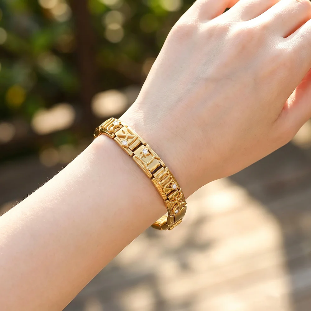 URING Goldfarbenes Sternzeichen-Charm im italienischen Stil, 12 Sternzeichen-Symbole, Gliederarmband, passend für 9-mm-Perlen, Edelstahl, DIY-Schmuck – Detail 5