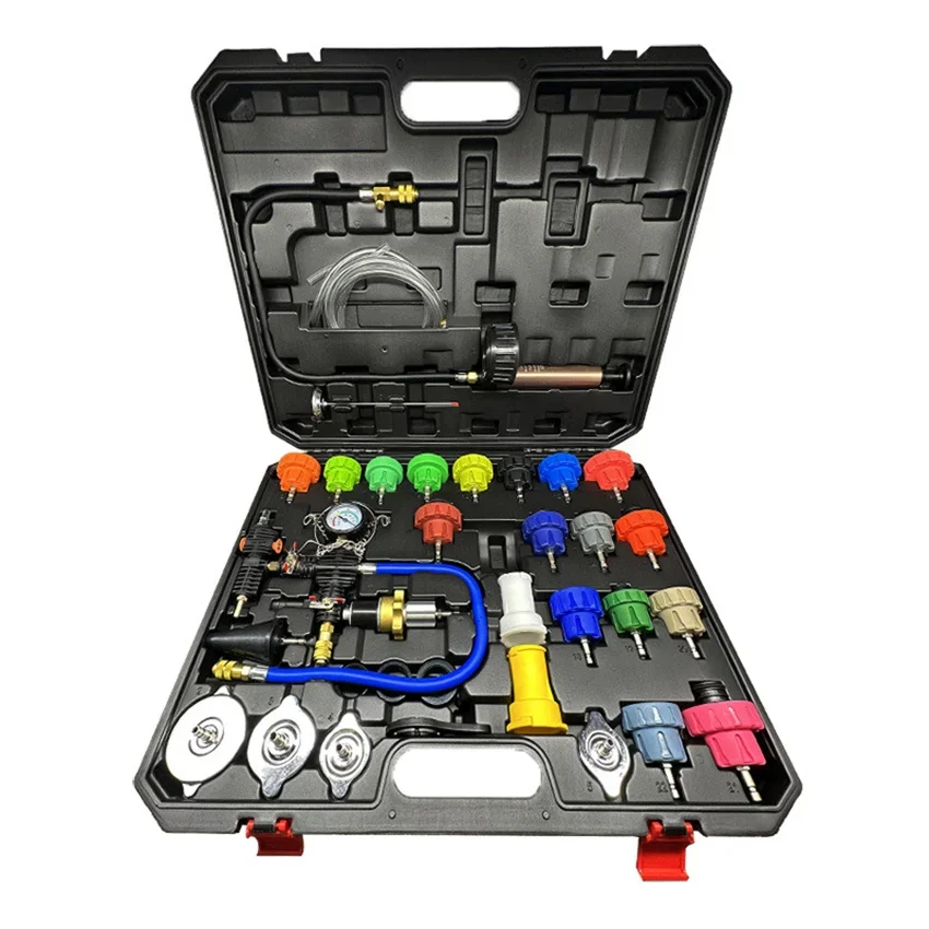 

34/28pcs Car Repair Tool Kit Sets Universal Radiator Pressure Tester Cooling System Car Water Tank Pressure Leak Detection Tool