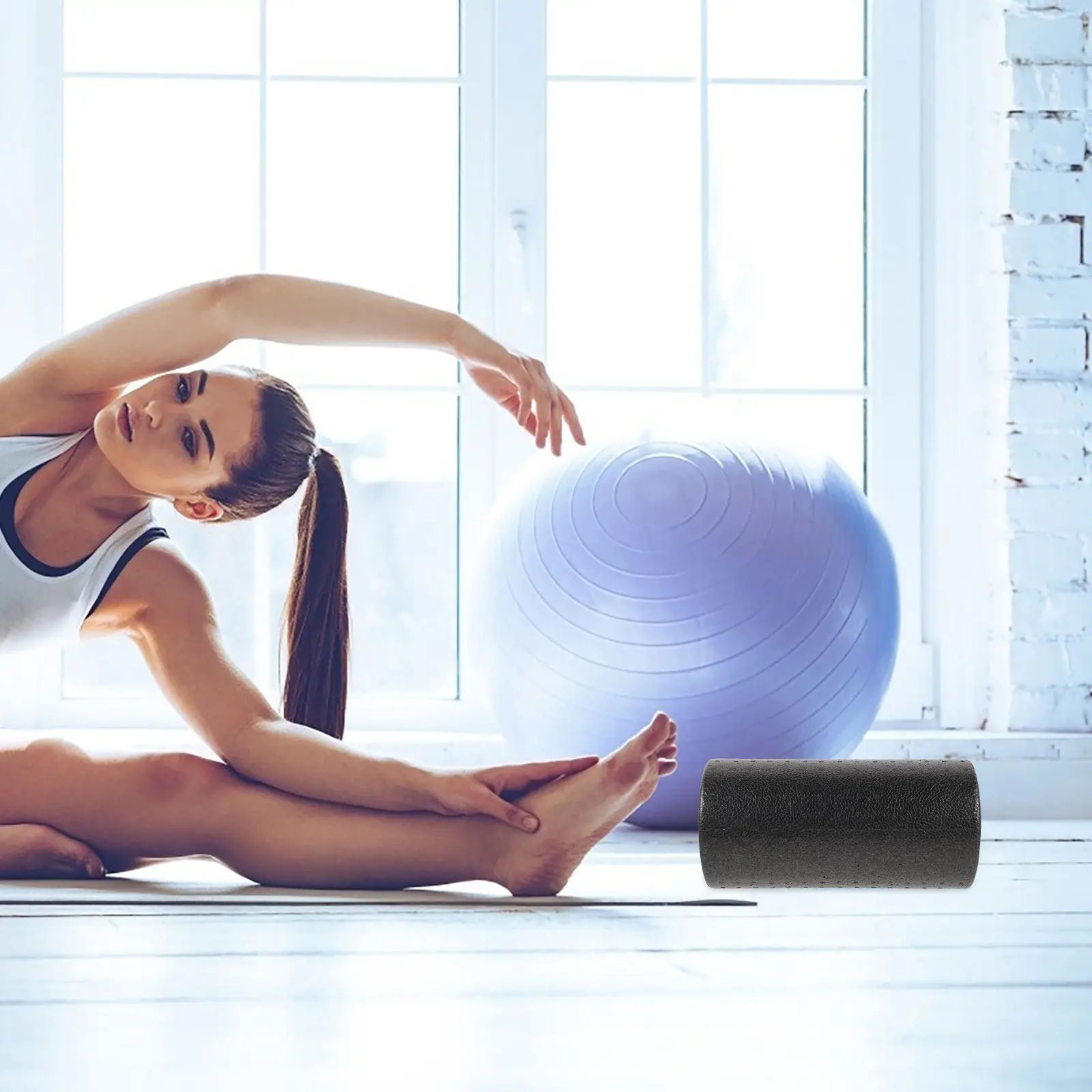 

Портативный мини-ролик для йоги из пеноматериала для упражнений, массажа мышц, растяжки и расслабления, фитнеса