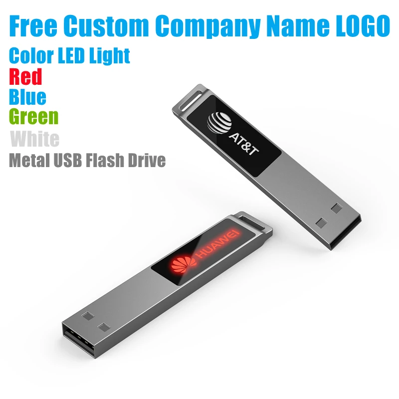 

Brand New Free Custom Company Name Color LED light Metal USB2.0 Pendrive 128GB 64GB 32GB 16GB Memory Stick (Default Pioneer DJ)