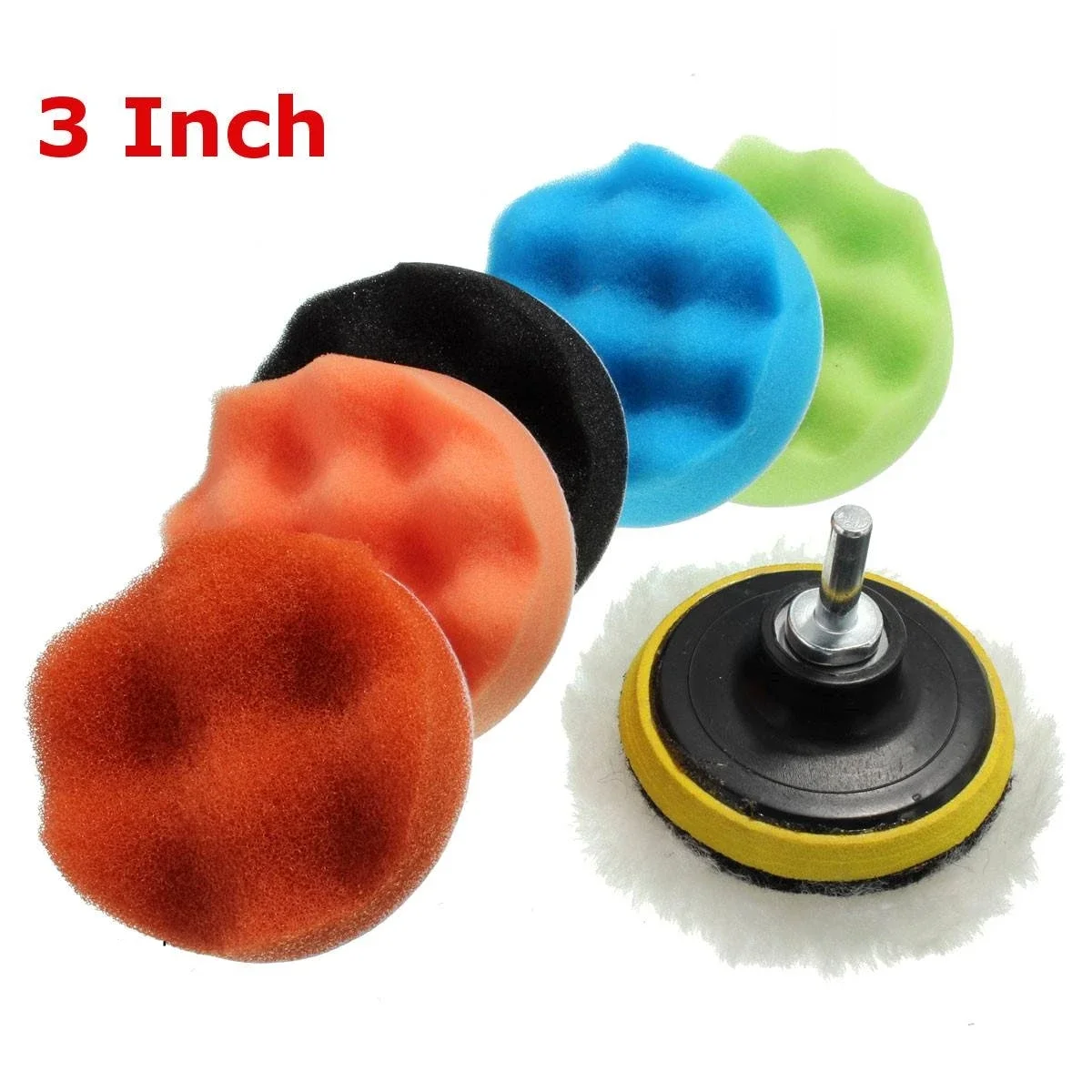 

7pcs Buffing Sponge Polishing Pad Hand Tool Kit For Car Polisher Compound Polishing Set 3''5''6''7''