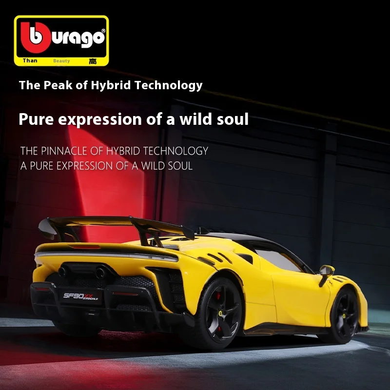 Auf Lager Bburago 1:24 Sf90 Xx Serie Legierung Miniatur Druckguss Auto Modell Simulation Sammeln Ornament Angepasst Spielzeug Geschenke