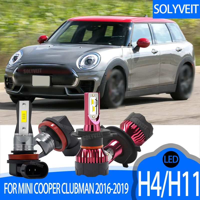 

2/4pcs Dust Proof LED Headlight Foglamp H4/H11 6000K White Kit Brighter than Halogen FOR Mini Cooper Clubman 2016 2017 2018 2019