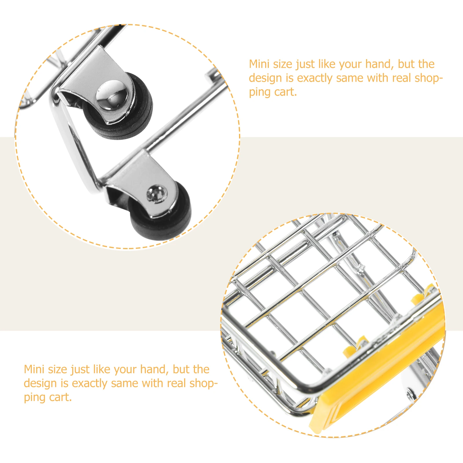 

Creative Mini Shopping Cart Basket 11x7.5x11.5cm Compact Desktop Organizer for Stationery Cosmetics Phone Storage