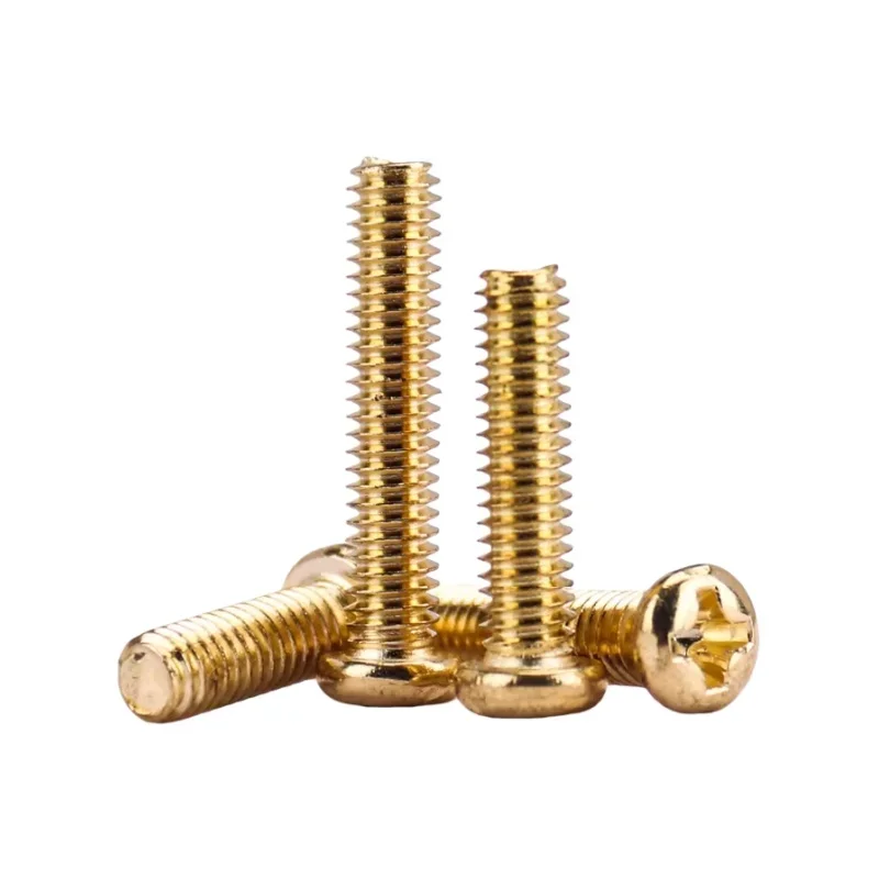 Vergoldete Kreuzschlitzschrauben aus Kohlenstoffstahl mit rundem Kopf, M3, M3,5, M4, metrische Bolzenlänge 4–20 mm – Detail 3