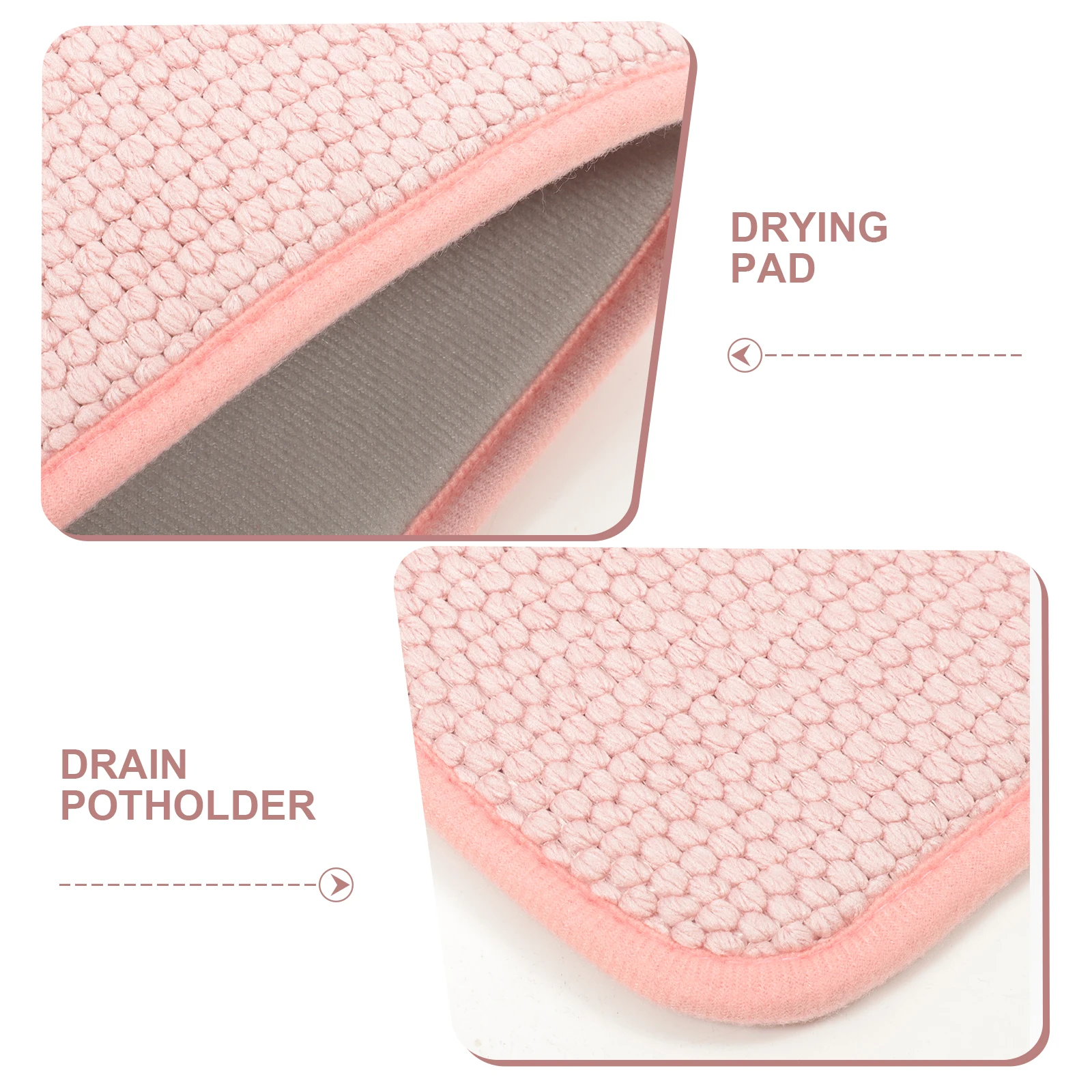 

Kitchen Drying Mat Set of 2 Quick Dry Absorbent Surface Anti-Slip Bottom for Sink Counter Cup Coaster Drain Tray Dish Organizer