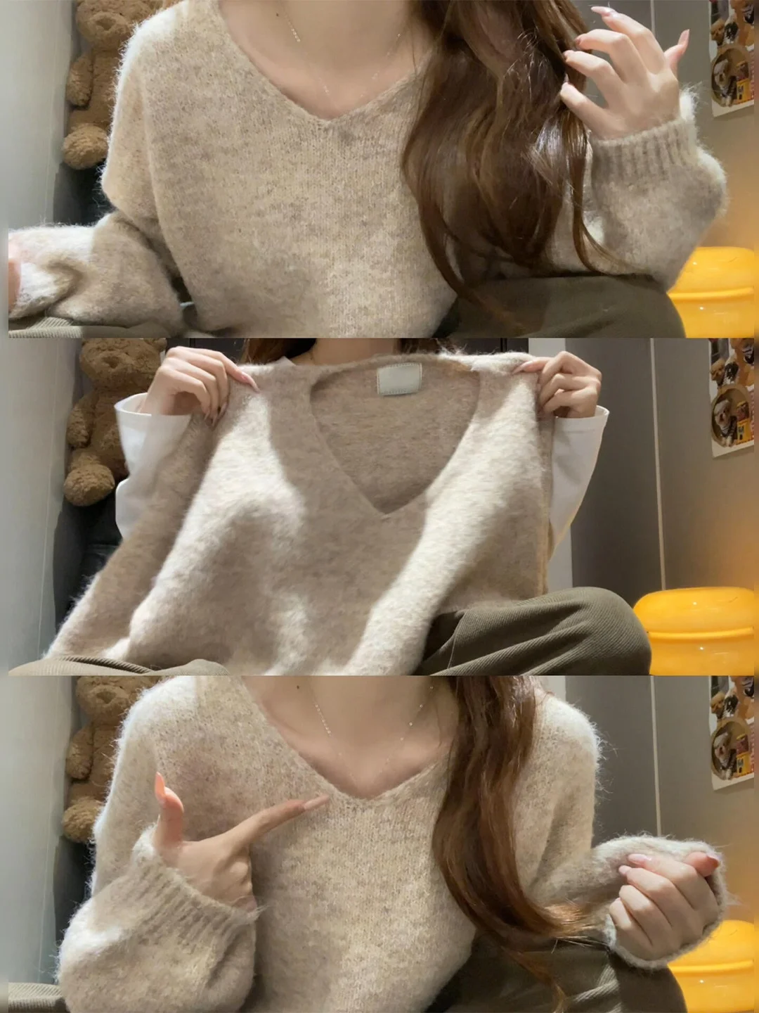 

Свободный женский вязаный свитер V-Ne Long Sve, теплая уютная верхняя одежда, шикарный топ на осень-зиму, повседневный удобный модный топ