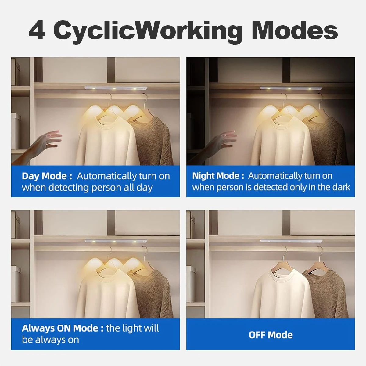 أدى ضوء استشعار الحركة مع 5V الناقل التسلسلي العام جيم نوع شحن مصباح 10cm-50cm 3 لون مص لصق السرير القراءة ليلة مصغرة