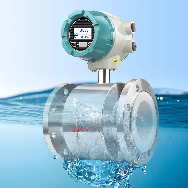 Factory High Accuracy Electromagnetic Flow Meter for Sewage Wastewater Treatment Acid and Alkali Measure