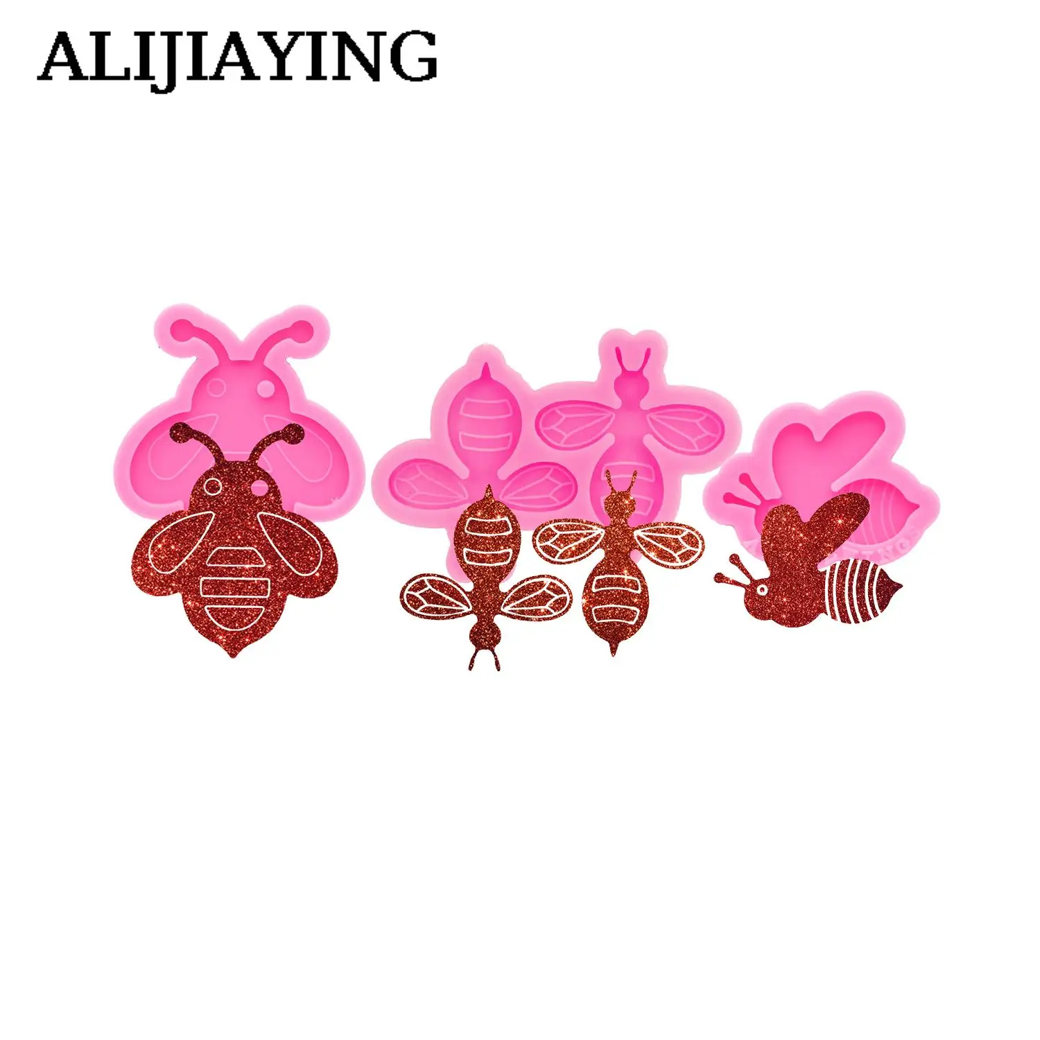 DY0673 Super Glossy Resin Bee Keychain Mold LADYBUG Epoxy Craft Molds DIY for Resin Crafting Mould, Fondant Chocolate Cake Molds