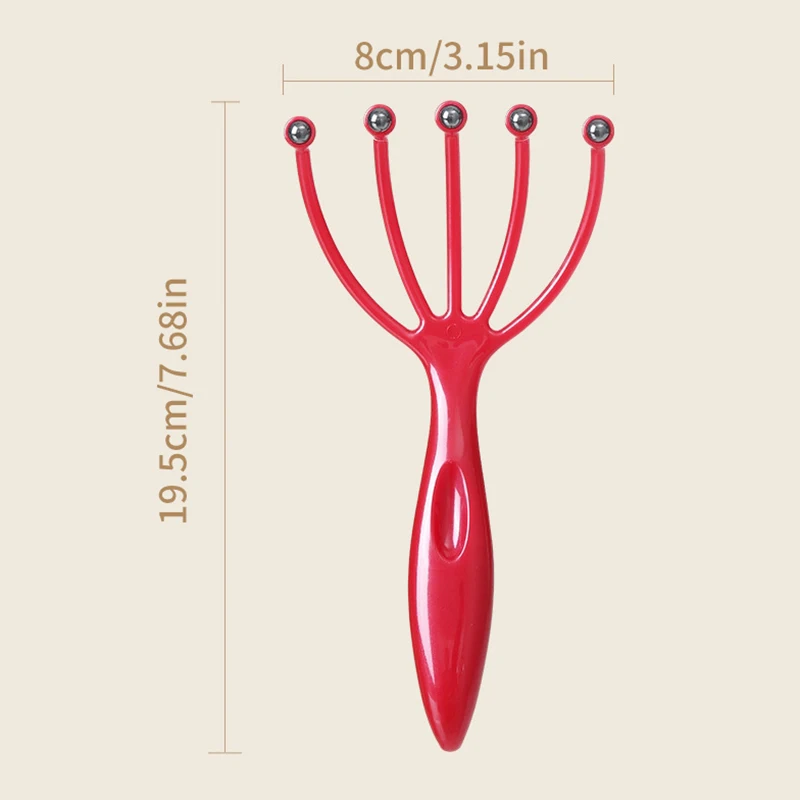 Vijf-Klauw Magnetische Kraal Handheld Hoofd Hoofdhuid Massager Nek Kam Relax Spa Haarverzorging Voor Krabben Hoofd Ontlastende Druk