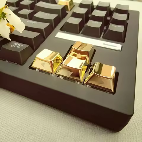 Metal Keycaps Gold/Silver/Black/ 4Keys WASD Keycap Custom Cherry Profile Direction Key Cap for Gaming Mechanical Keyboard Gift