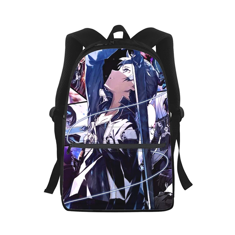 Mochila Anime Sword Art Online para Homens e Mulheres, 3D Print, Bolsa de Escola Estudante, Mochila Laptop, Bolsa de Ombro de Viagem, Moda