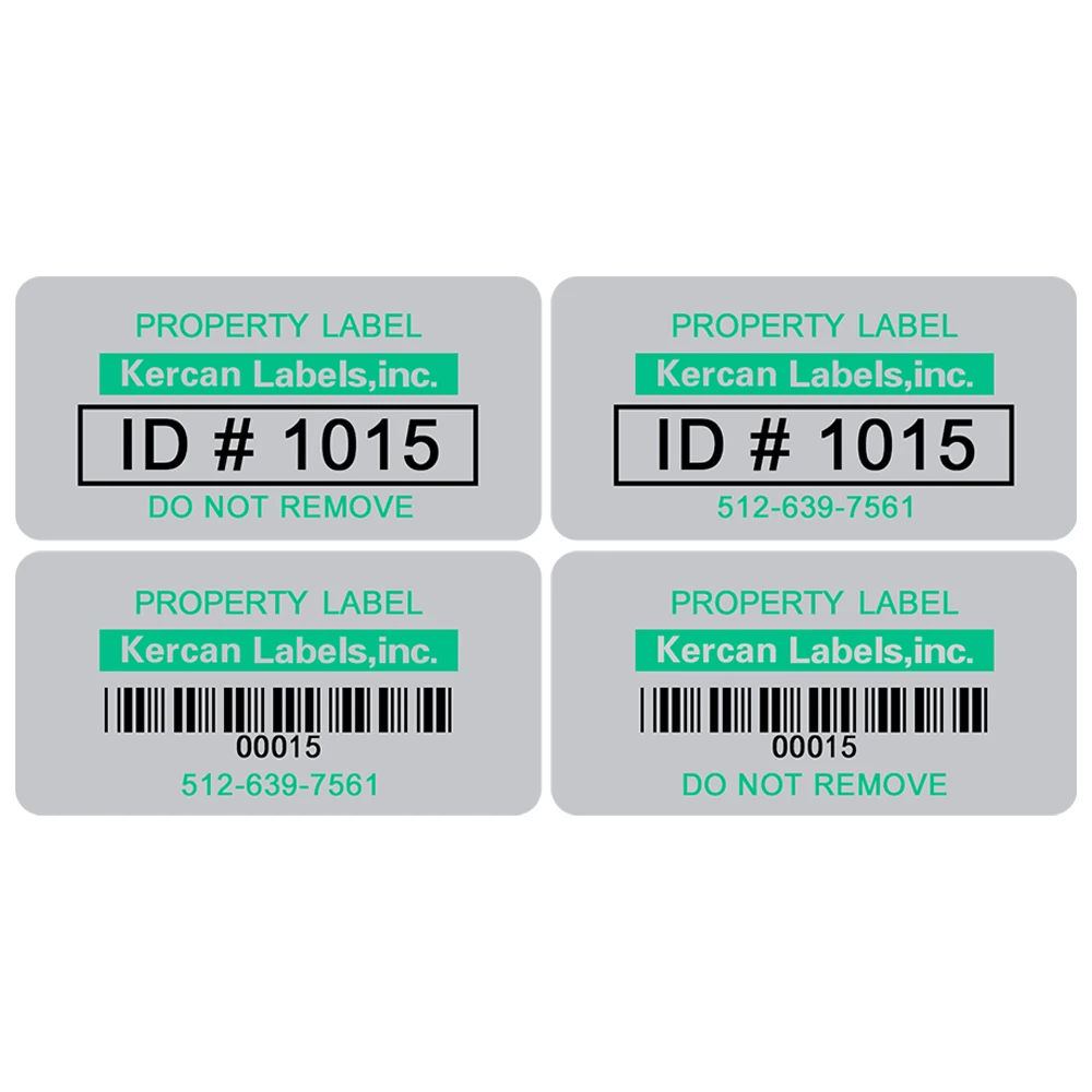 Custom Asset Tags Customized Barcode Labels Personalized Asset Tags Custom Stickers-20mm x 40mm - 320-6400 Labels