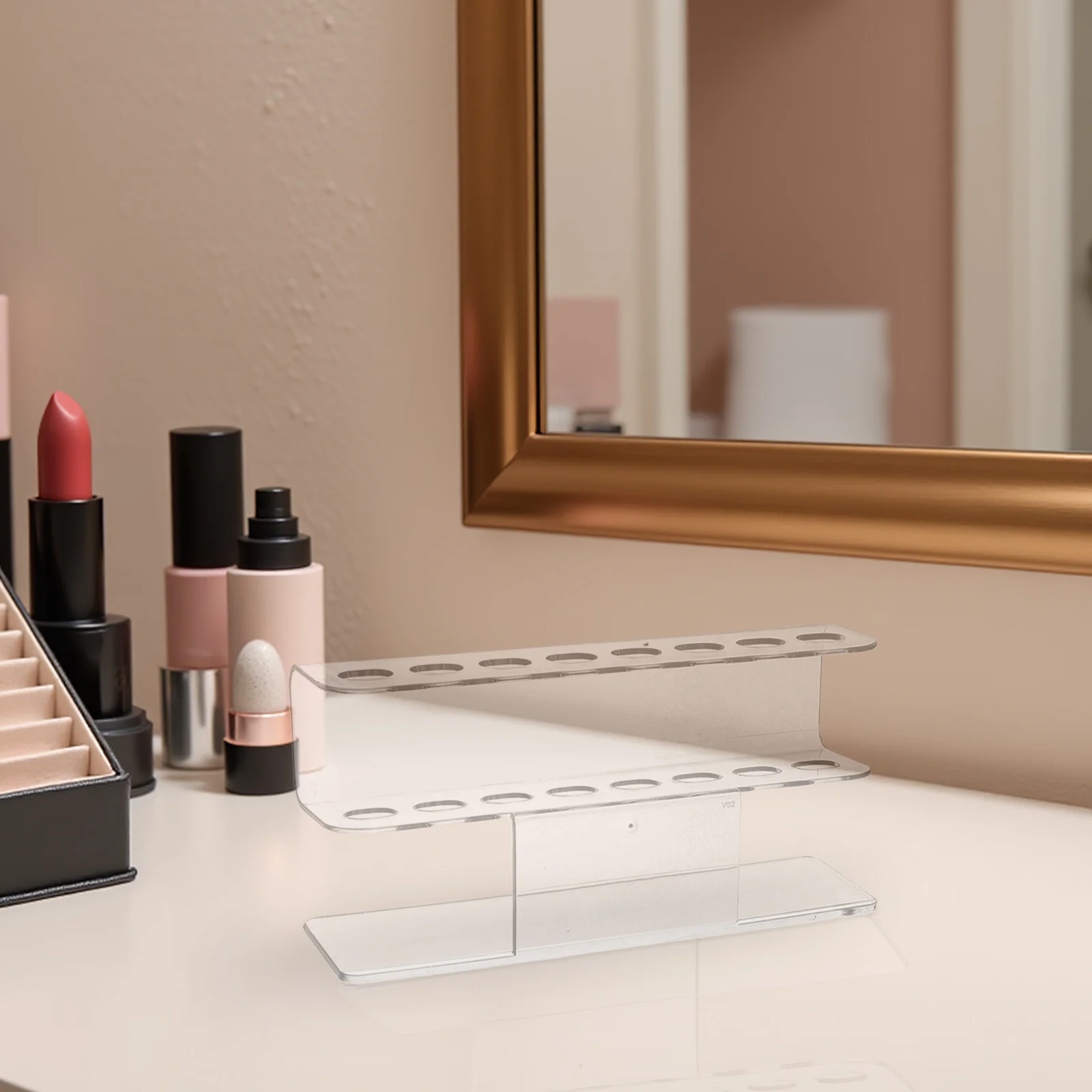 

2Pcs Transparent Acrylic Nail Art Pen Holder 8-Slots Tweezers Storage Rack Makeup Brush Organizer Nail Salon Display Stand