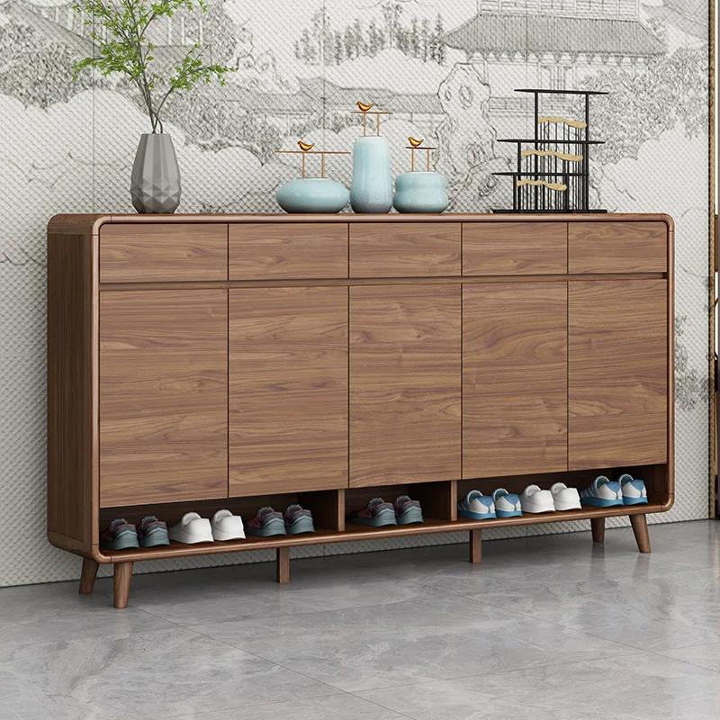 

New Chinese-style solid wood shoe cabinet, modern locker at the door of the home, large-capacity entry into the door, living roo