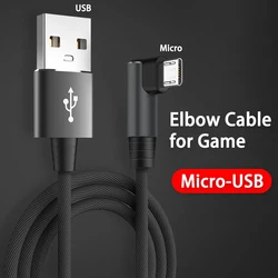 3A Fast Charging USB Micro Cable 90 Degree Elbow Data Cable for Samsung Xiaomi OPPO VIVO Mobile Phone Charger Usb Cable