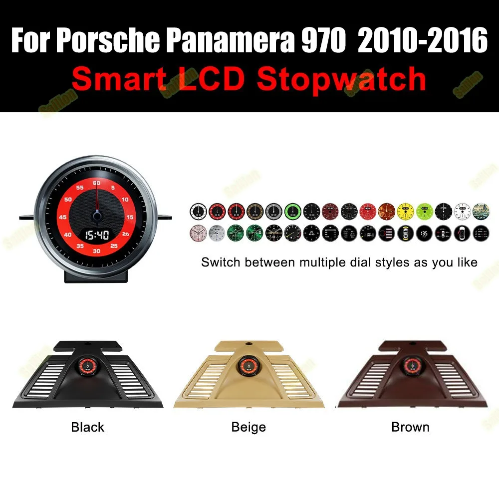 Tachometer Innenraummodifikation Uhr Stoppuhr Für Porsche Panamera 2010-2016 Auto Kompass Elektronisch – Detail 2