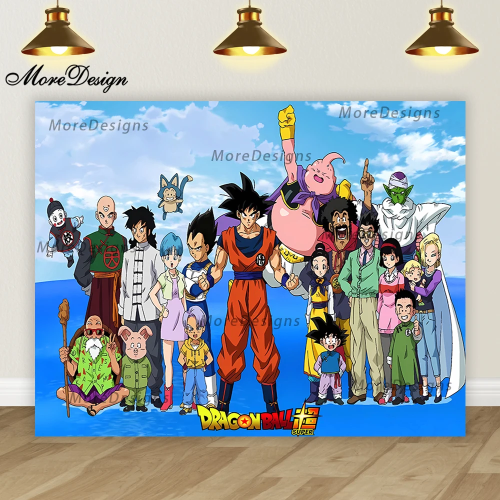 Fondo de foto de Dragon Ball para niños, decoración de fiesta de cumpleaños, pancarta de Anime de dibujos animados, Fondo de tela de poliéster de vinilo