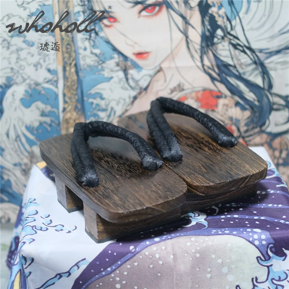 Japanische Samurai Holz Geta Cosplay Kostüme Clogs Mann Frauen Sommer Slipper Zwei-zähne Dicke Plattform Flip-Flops Cosplay Schuhe