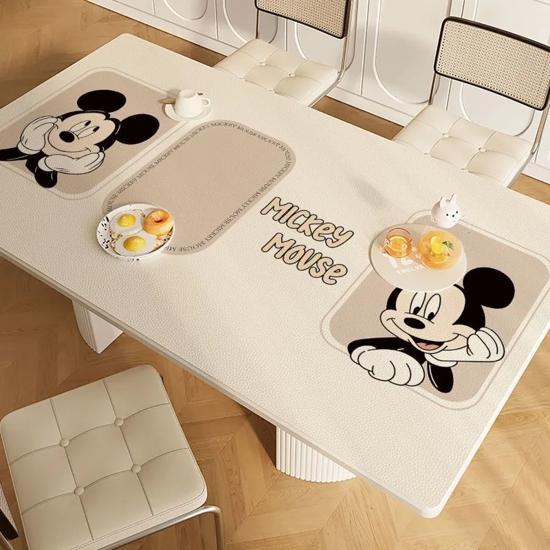

Disney Mickey dining table mat cartoon no wash waterproof PVC coffee table mat for home use, oil resistant and heat-insulating
