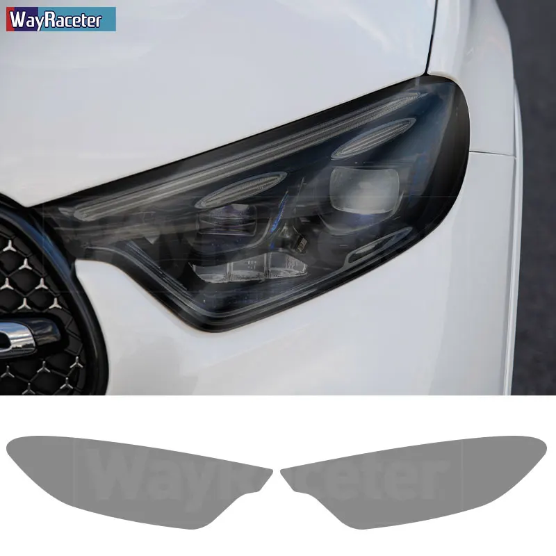 

2 Pcs Car Headlight Protective Film Transparent Smoke Black TPU Sticker For Mercedes Benz GLC Class 2023 X254 C254 Accessories