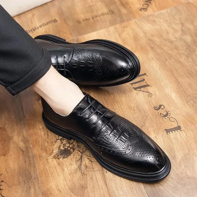 Business Formal Wear Casual Shoes British Retro Party Boys Dress Shoes Soft Bottom Suit Bridegroom