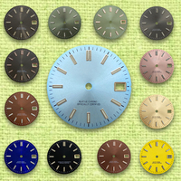 Blue/gray/green Sunburst 28.5mm S Logo Dial Suitable For NH35/NH36/4R/7S Japanese Automatic Movement Watch Green Luminous