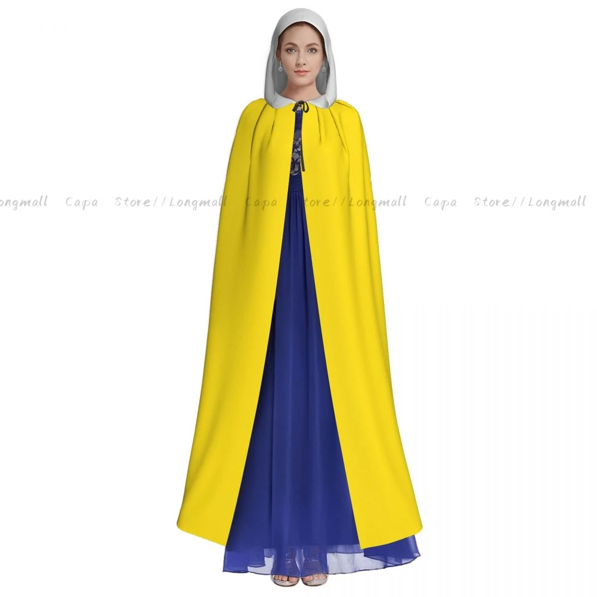 Flag Of The Vatican City Print Hooded Cloak Coat Halloween Cosplay Costume Vampire Devil Wizard Cape Gown Party