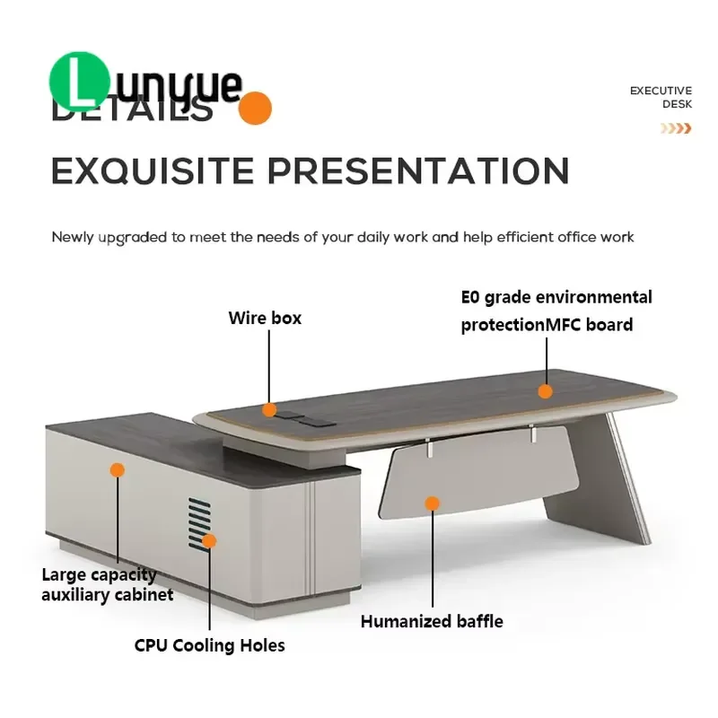 Modern European Corner Computer Desk with Bookcase Large Modular Office Furniture Workstation for Home Office Study Space