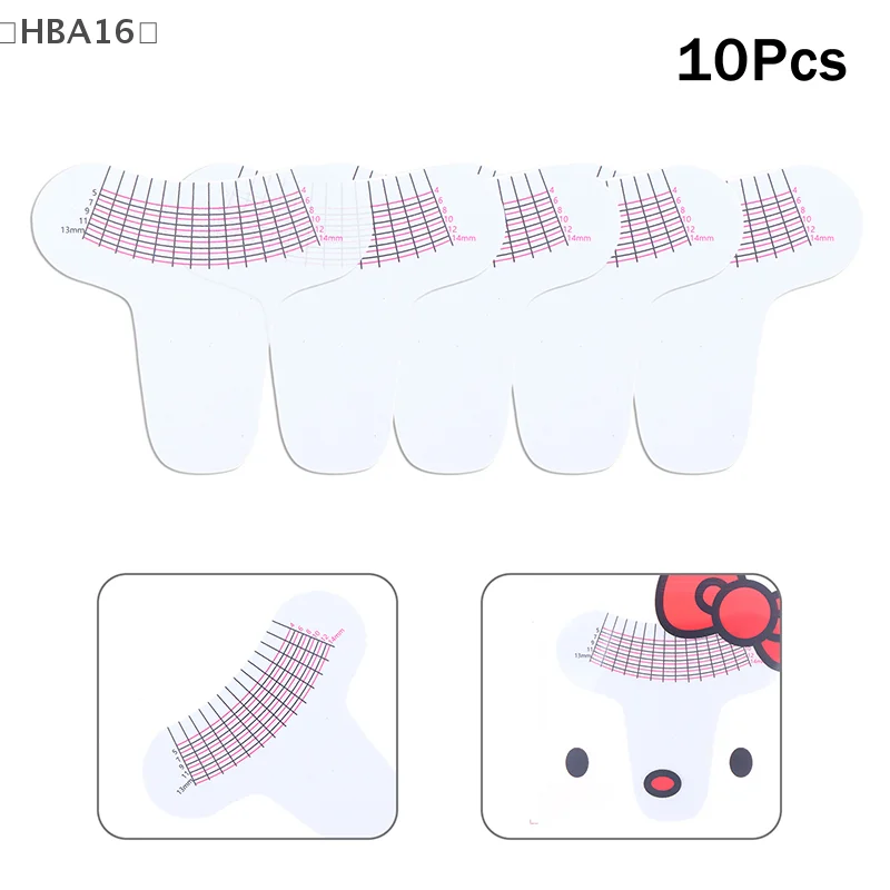 〔HBA16〕10 Pcs Eyelash Length Measuring Ruler Portable Eyebrow Soft Plastic Ruler Makeup Tool Eyelash Extension Growth Accessor