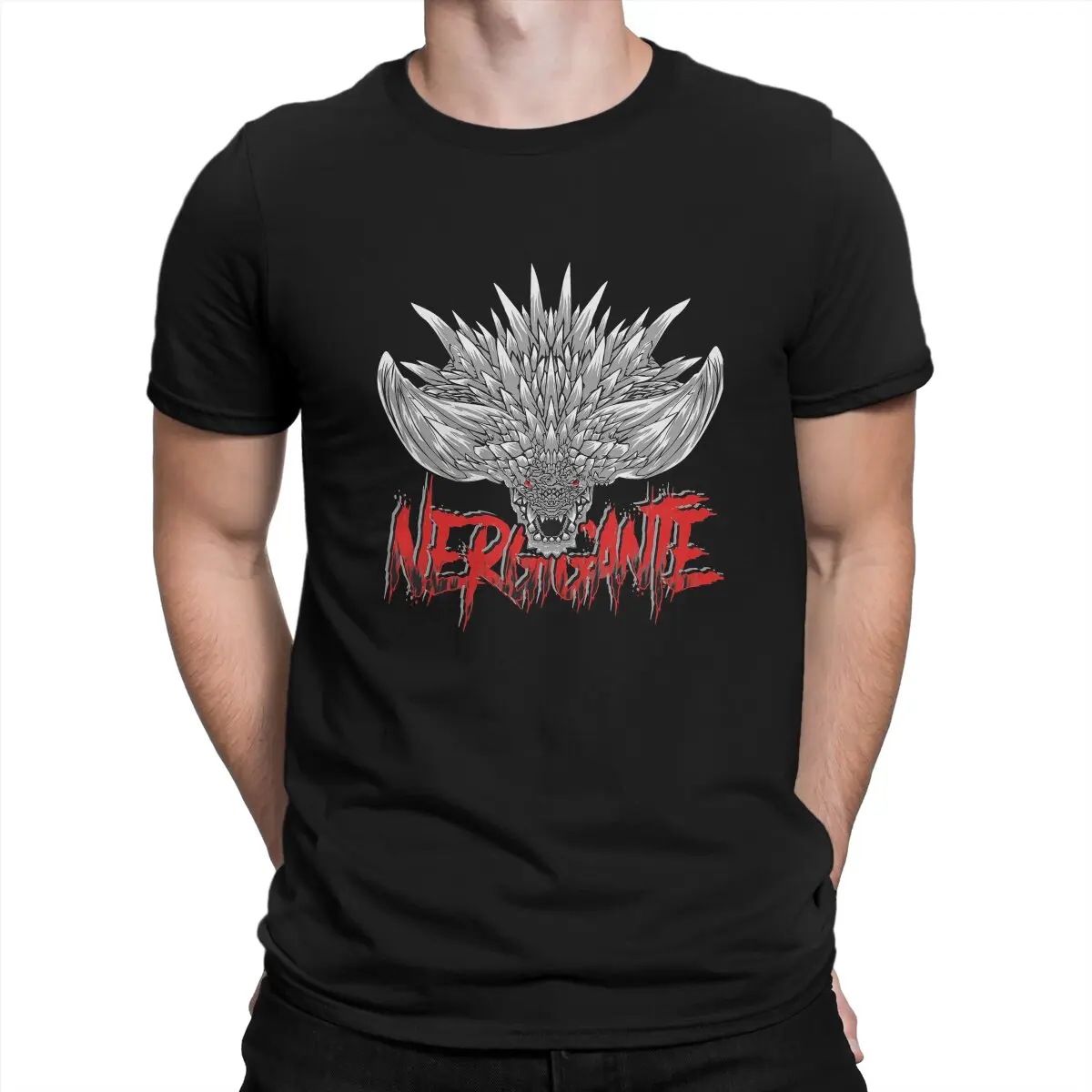 Men's Nergigante T Shirt Monster Hunter World Tops Novelty Short Sleeve Round Neck Tee Shirt Party T-Shirts