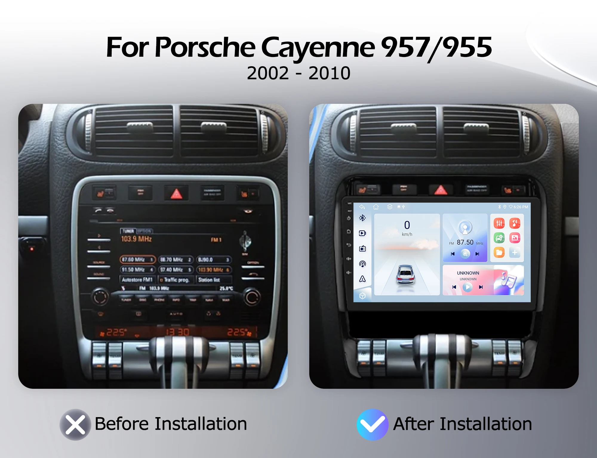 Android 16 For Porsche Cayenne 957/955 2002-2010 Car Radio Lntelligent Multimedia Player Auto Wireless CarPlay WIFI 4G DSP GPS