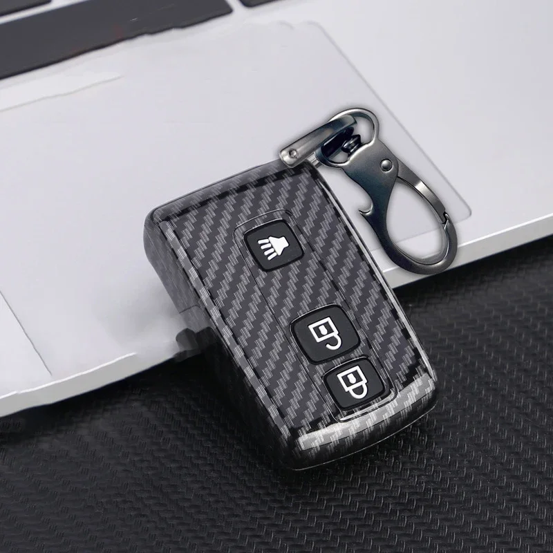 

Carbon ABS +silica Gel Buttons Key Fob Cover For 2004 2005 2006 2007 2008 2009 Toyota Prius Remote Case Skin