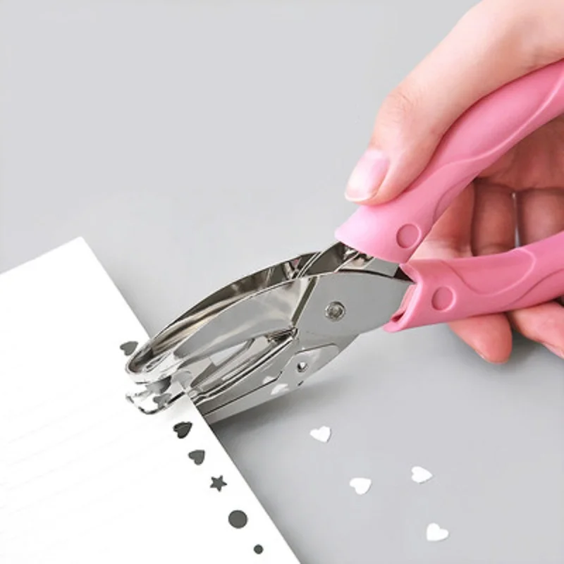 Cute Single Hole Puncher Scrapbooking Paper Punches Kawaii Star Heart Circle Hole Punch DIY Craft Shape Cutter Perforator 2024