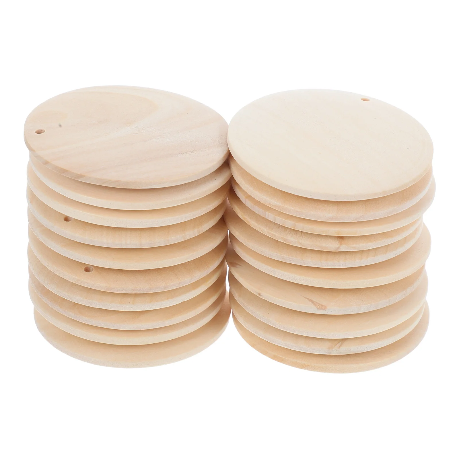 

20pcs Round Wooden Slice Pendant Diy Jewelry Accessories 50Mm Wood Slice Charm For Necklace Bracelet Keychain Dangle