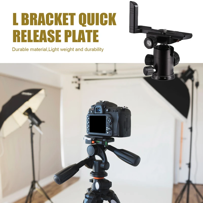 Soporte en L para cámara, placa de liberación rápida para Panasonic GX9/GX85/GX7II, Base de agarre para cámara, placa en L de liberación rápida Vertical, color negro