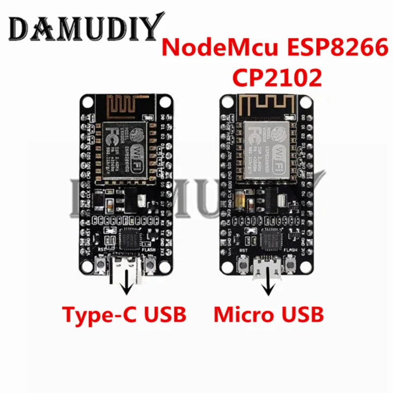 DAMUDIY 10PCS Wireless Modul CP2102 NodeMcu V3 V2 Lua WIFI Internet of Things Development Board Based ESP8266 ESP-12E Type-c usb