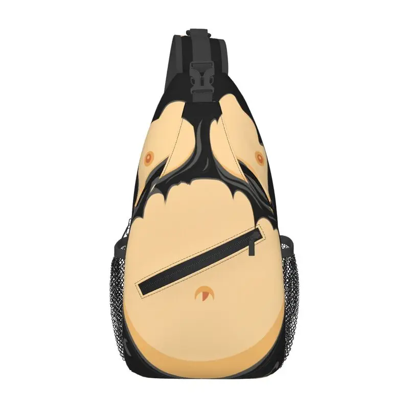 

Custom Comic Fat Belly Sling Bag for Cycling Camping Men Beer Belly Chest Crossbody Backpack Shoulder Daypack