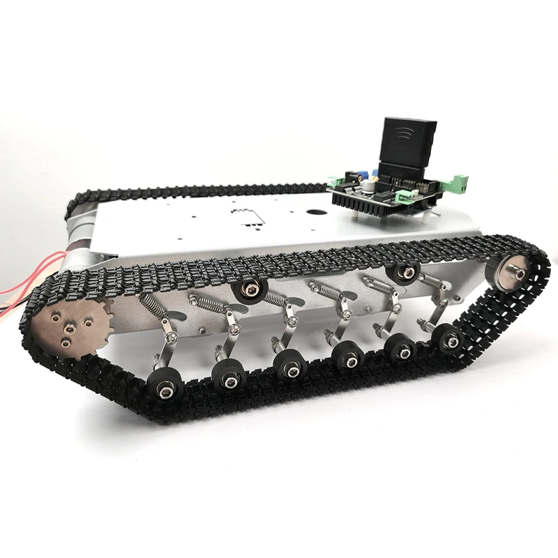 Arduino Remote-controlled Tank-type Tracked Robot Smart Car, Programmable Tracked Chassis Metal DIY Parts.