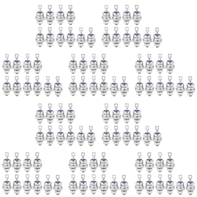 

LJL-50 Pairs Rectifier Diode Spiral 70HF120/70HFR120 70A 1200V High Power Rectifier Metal Stud Type Rectifier Diodes