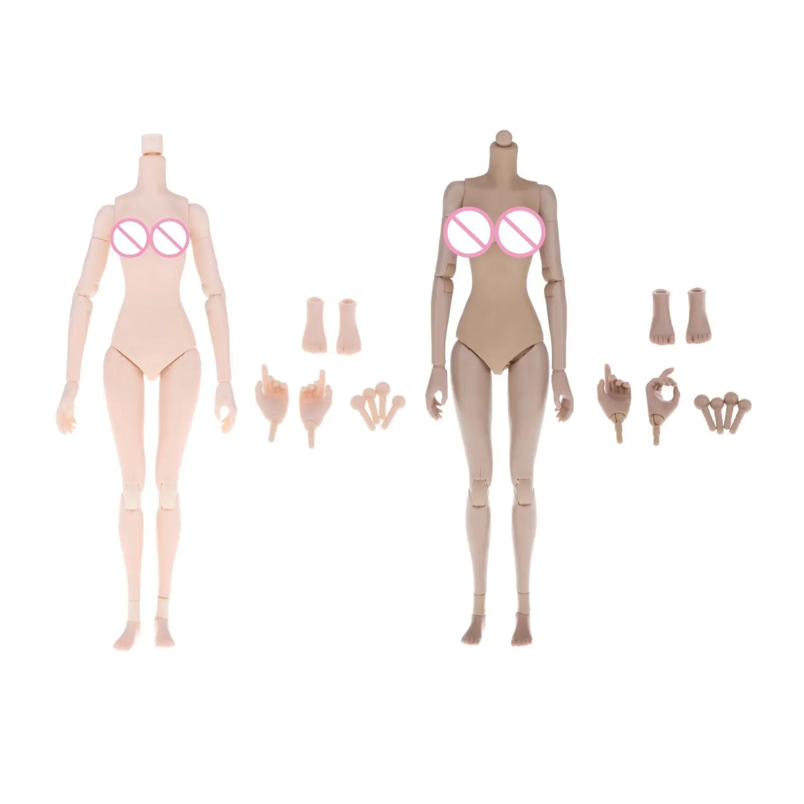 ข้อต่อที่สามารถเคลื่อนย้าย 1: 6 Scale หญิงใหญ่ตุ๊กตารูปของเล่น W/อุปกรณ์เสริมสําหรับ HT DIY อุปกรณ์ 10 นิ้ว